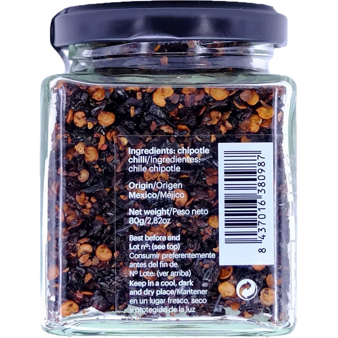 DAMUNE Chiles en Escamas: Jalapeño Rojo Escamas - 80 g, Chipotle Escamas - 80 g, Habanero Red Savina Escamas - 50 g y Habanero Scoprion Trinidad Escamasn - 60 g