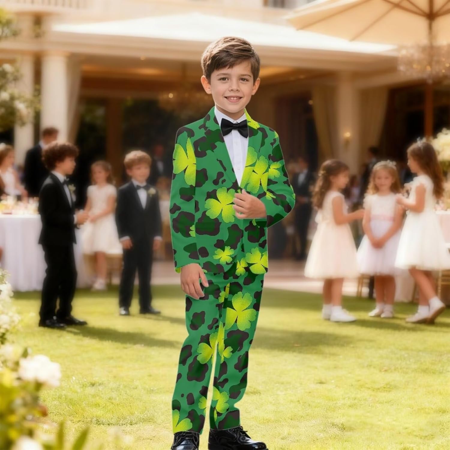 Boy Suit Tuxedo Kids Formal Suits with Pockets & Button Size 5-14 Years