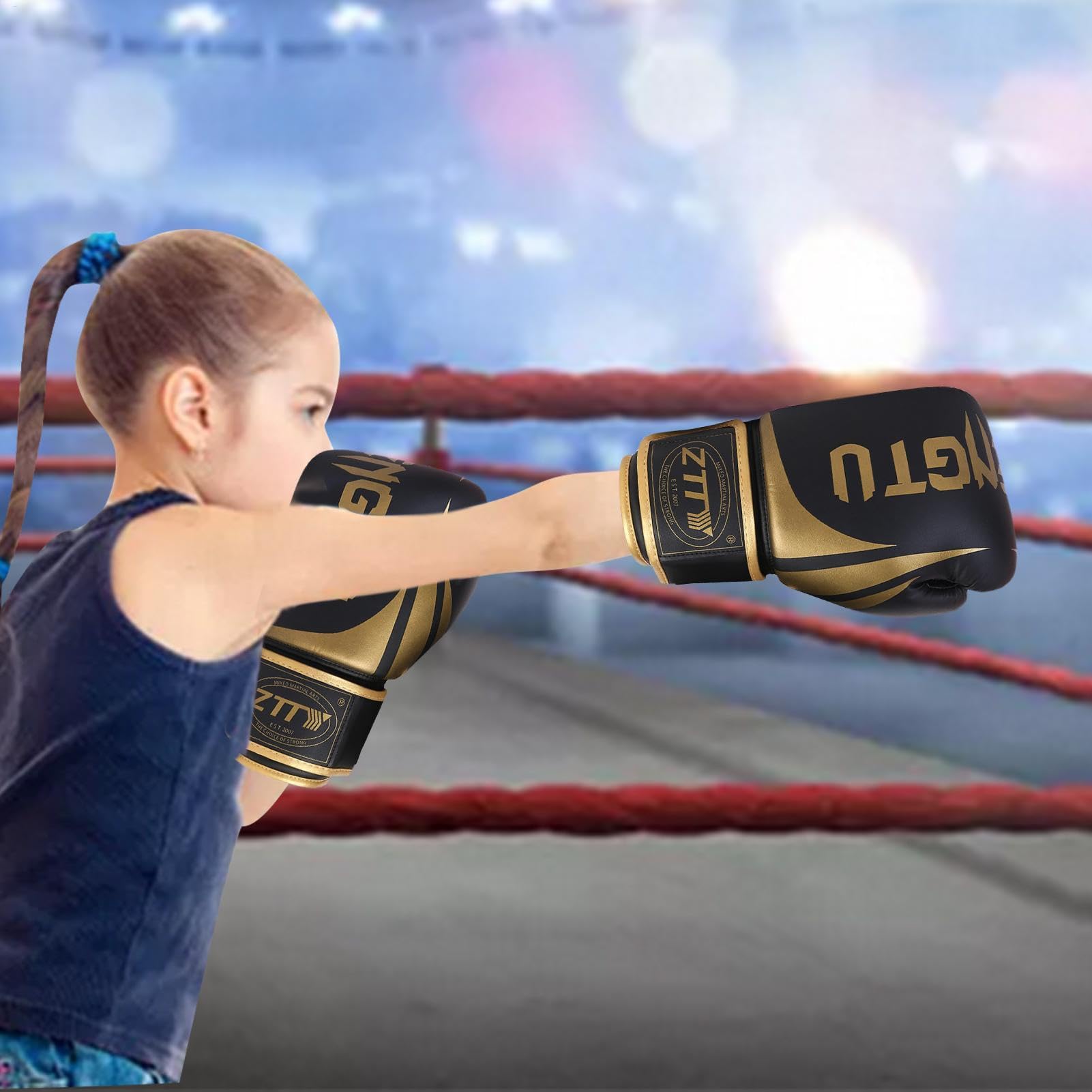 Guanti da boxe da uomo – Guanti da allenamento da kickboxing con protezioni per polsi | Guanti da boxe e borsa da battito per combattimento, kickboxing, muay thailandese e MMA