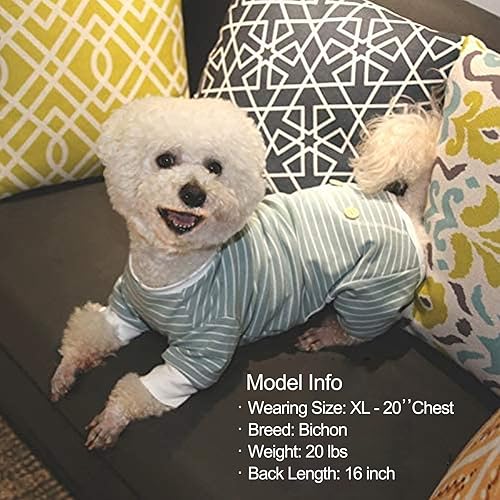 Miniatura 8 de KYEESE Pijama para perro, elástico, con tiras de 4 patas, pijamas para mascotas, cachorros, gatos, pijamas ligeras