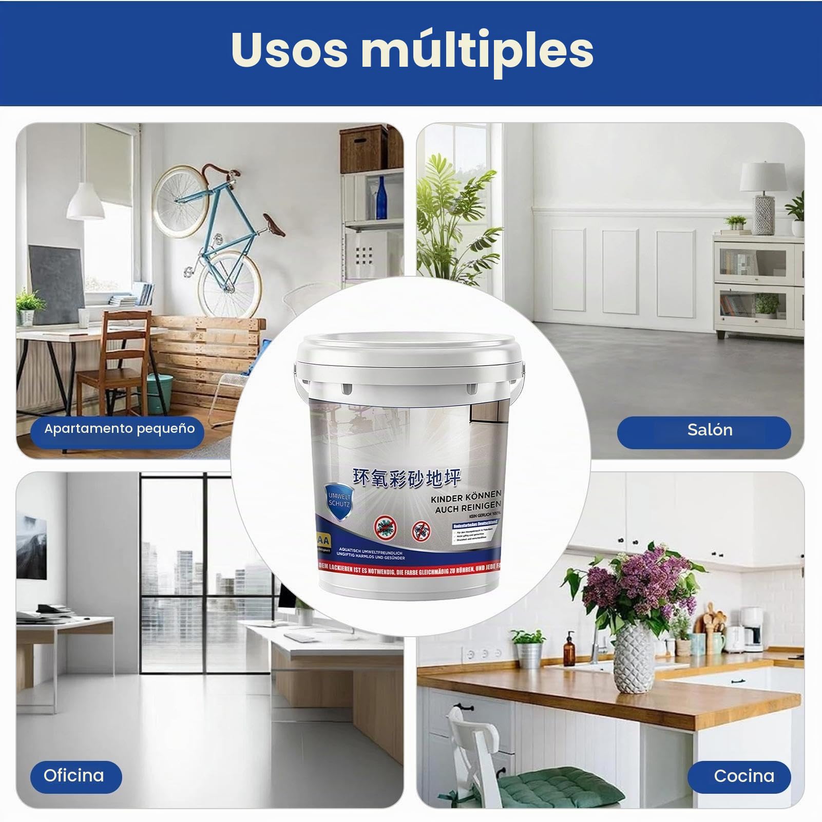 Generico Pintura epoxi para suelos – Autonivelante de alto brillo, pintura epoxi autonivelante, para interiores exteriores ducha, garaje, casa, edificio dormitorio