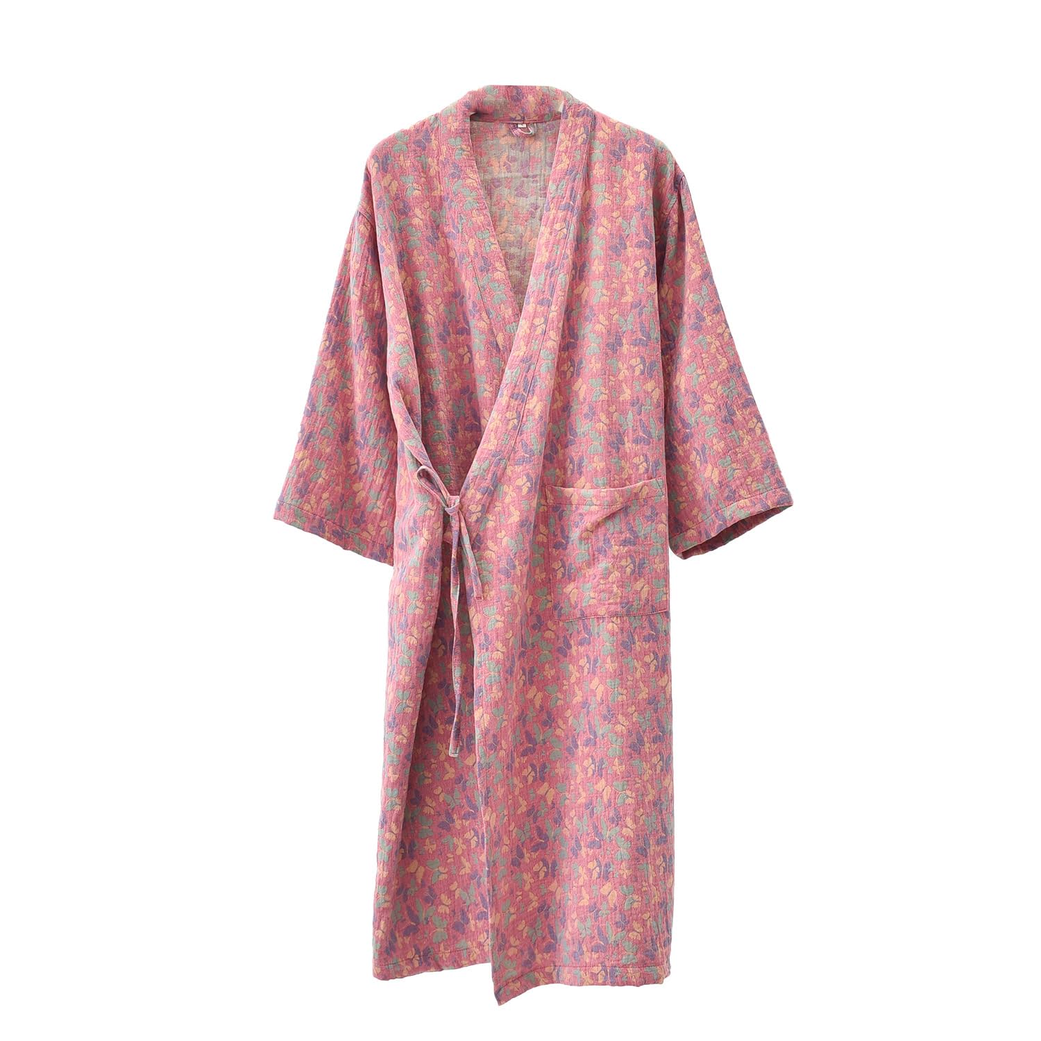 PRINCESS BRIDE Bata tipo kimono japonesa tradicional anudada Yukata de doble capa de gasa teñida de hilo suave para mujer