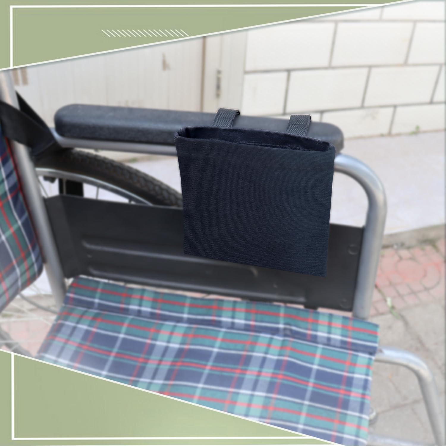Wheelchair Phone Pouch with Adjustable Straps, Small Armrest Side Bag for Wheelchairs, Walkers & Mobility Scooters Compact Durable Phone Holder Accessory for Daily Use & Travel