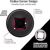 Vista 3 de Sunex 3301 CR-MO junta universal para transmisor de impacto, de 0.37 pulgadas, estándar, de 6 puntos