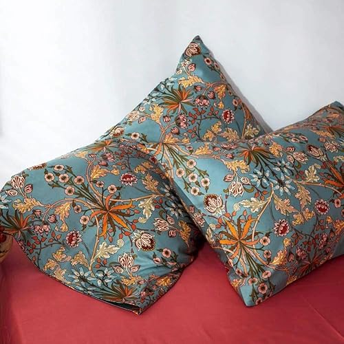 Miniatura 9 de Elegante juego de funda de edredón de estilo vintage, tamaño King, con diseño floral de jardín, de 100 % algodón, bohemio, estampado de flores, para