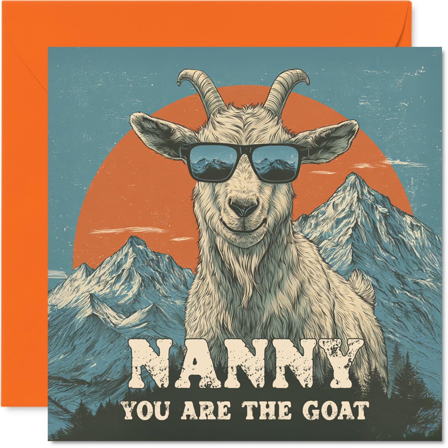 Nanny Birthday Card - You Are The Goat - Happy Birthday Card for Nanny from Grandson Granddaughter, 145mm Funny Animal Bday Greeting Cards