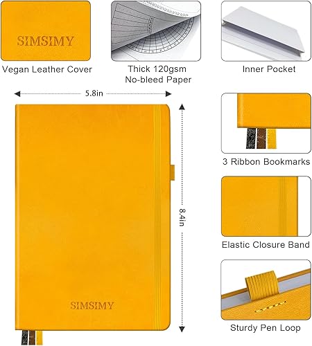 Miniatura 7 de Cuaderno prefabricado con cuadrícula de puntos, diario prefabricado con cuadrícula de puntos con planificador semanal y mensual sin fecha, varios