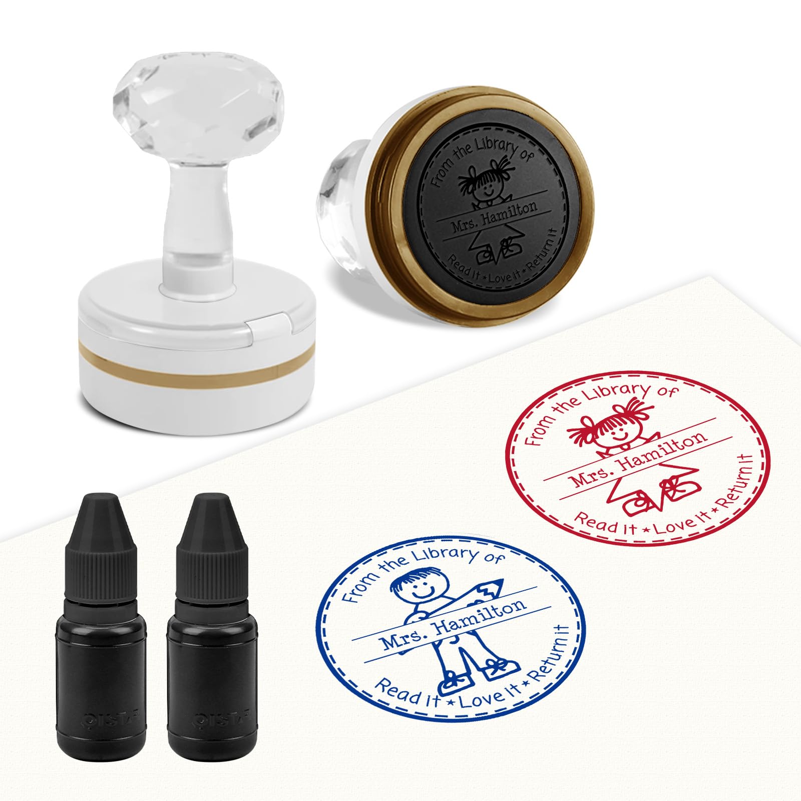 Xstzr Round Custom Self-Inking Stamp – Personalised Logo & Text – Clear & Crisp Impression – Business Rubber Stamp For Office Or Personal Use (Round)
