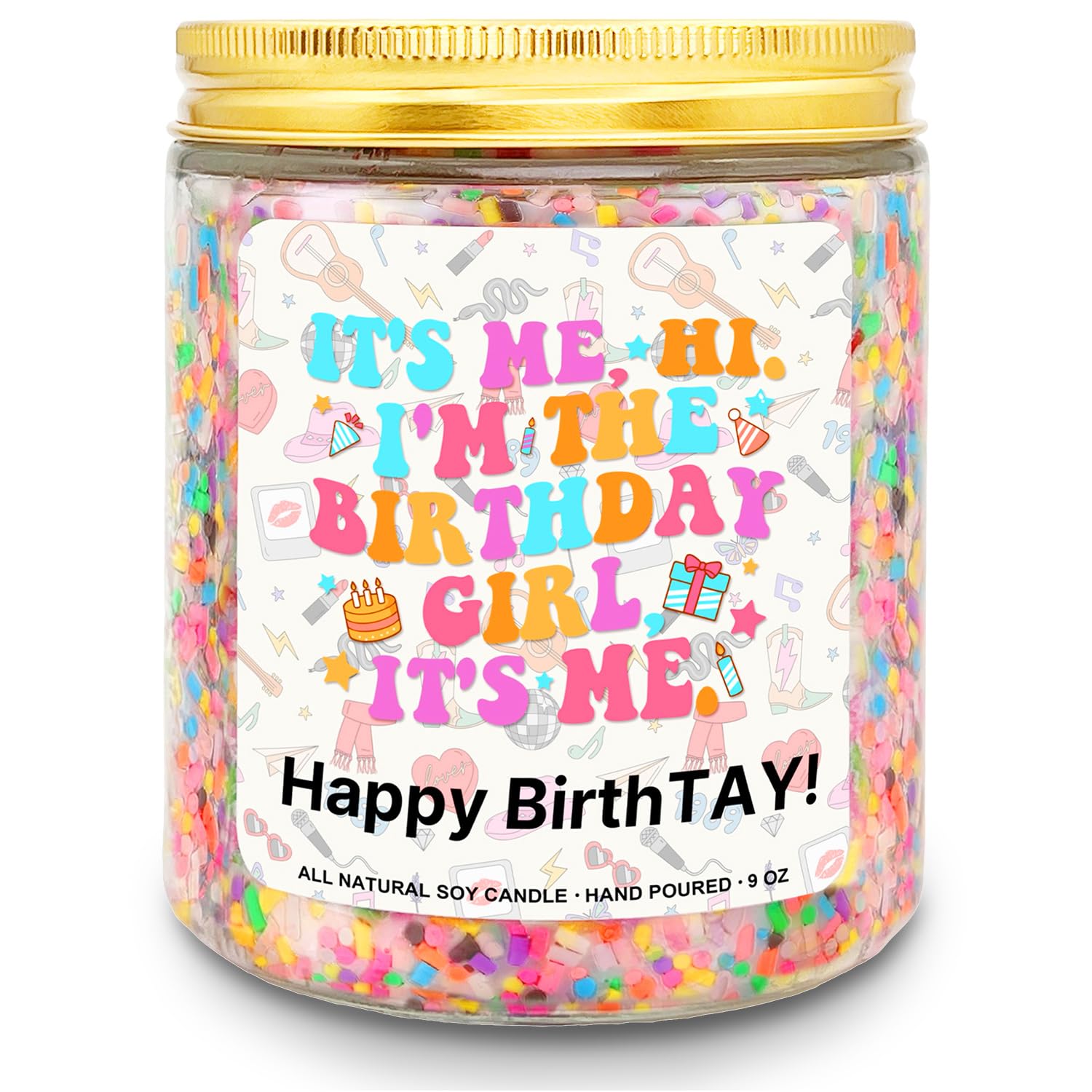 Taylor Birthday Candle, Birthday Gift Ideas and Party Decorations for Girls Boys, Birthday Gifts Merch Supplies, Gifts for Women, Happy Birthday Candles (Hi It's Me)