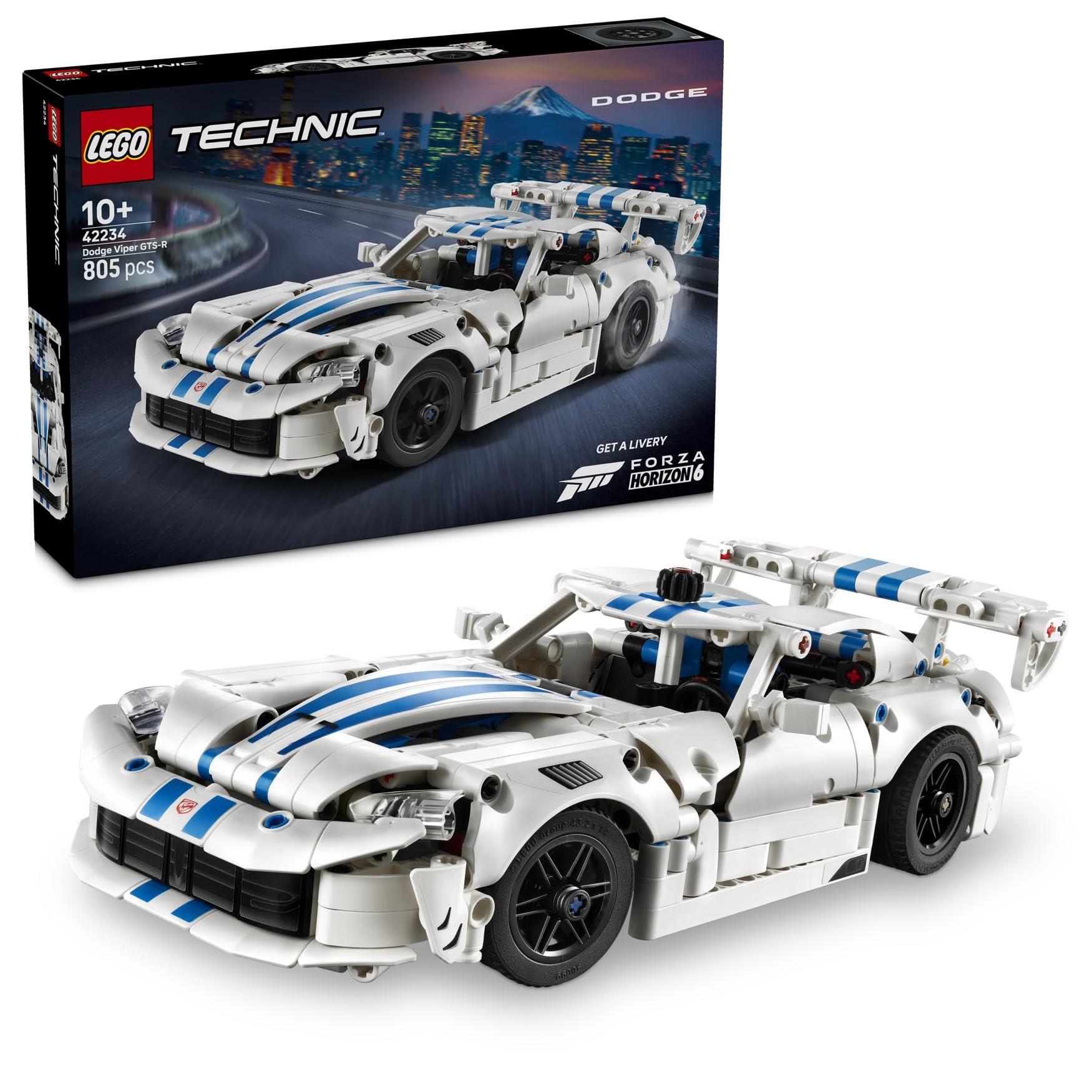 LEGO Technic Auto Sportiva Dodge Viper GTS-R - Modello di Macchina Giocattolo con Motore V10, Sterzo e Differenziale - Regalo per Gamer, Bambini e Fan degli Sport Motoristici da 10 Anni in su - 42234