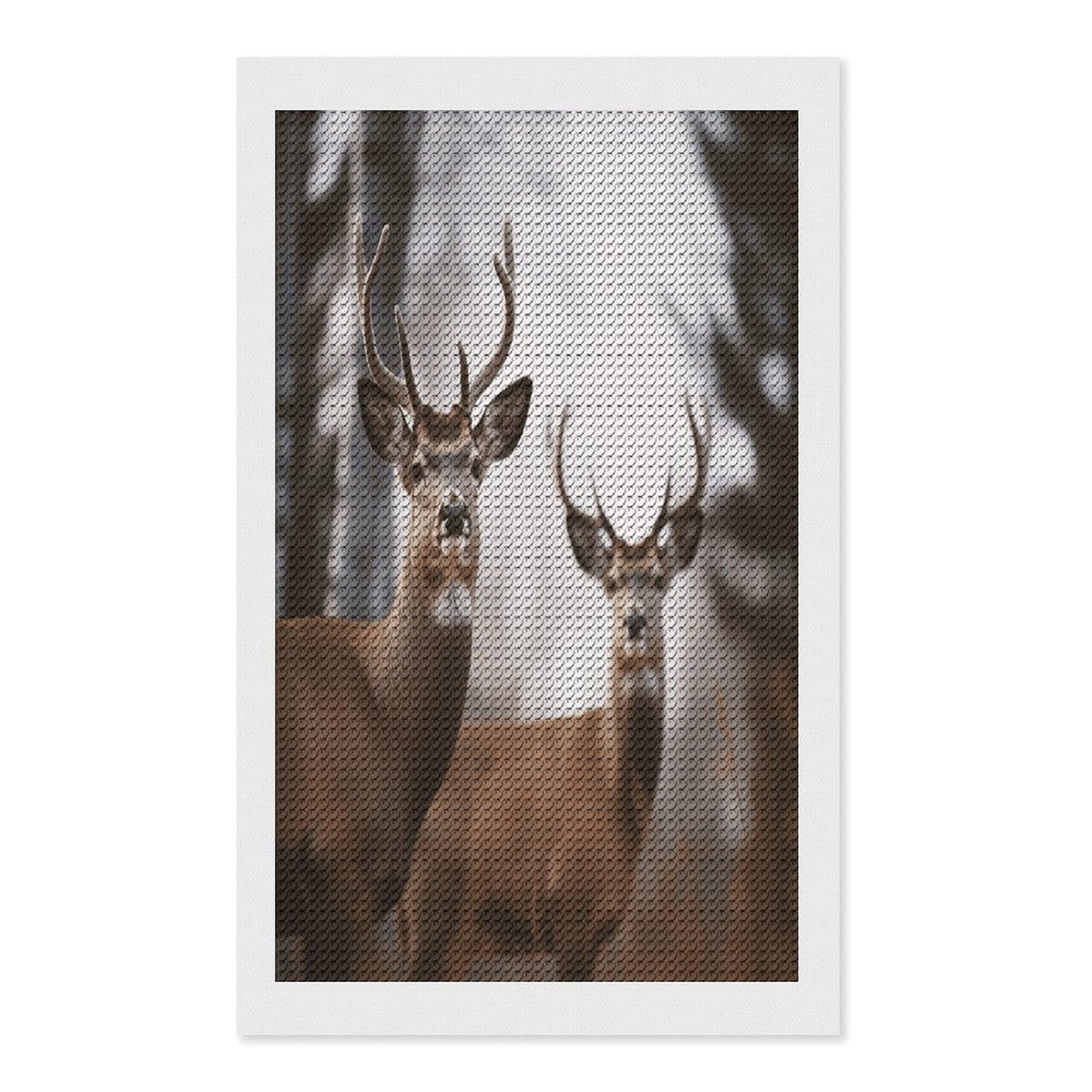 FekiLoot Deer Diamond Art Kits for Adults Diamond Painting Kits for Beginners DIY Diamond Art Kits Round Full Drill Diamond Dot Gem Painting for Home Wall Decor Gift 12"x20"