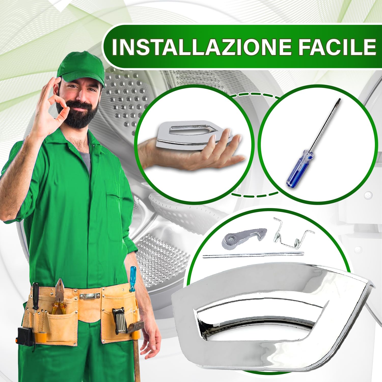 Molla Per Maniglia Per L'oblò Della Lavatrice Per Lavabiancheria - 1245370000 - Electrolux - Foto 5