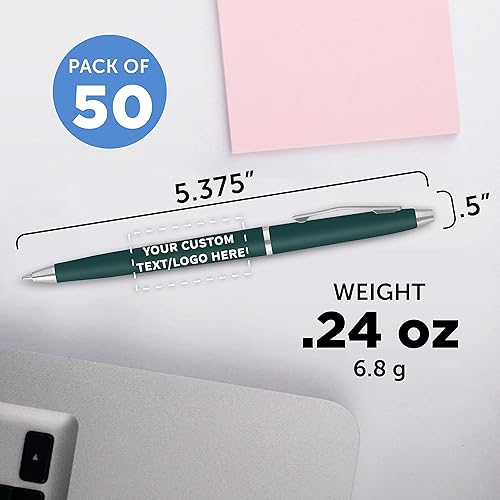Miniatura 5 de DISCOUNT PROMOS Langham - Juego de 50 bolígrafos personalizados, paquete a granel personalizado, tinta negra, ideal para oficina, escuela, negocios,