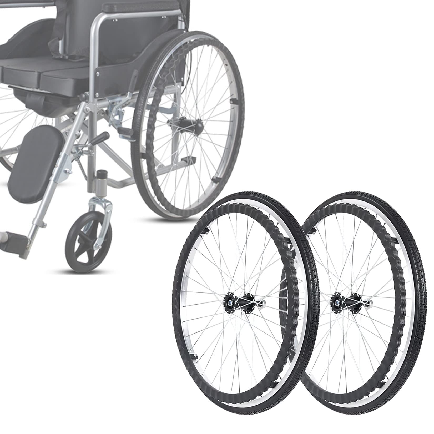 NEQTSEVM(小さな店) 24インチ車椅子後輪、ソリッドタイヤ