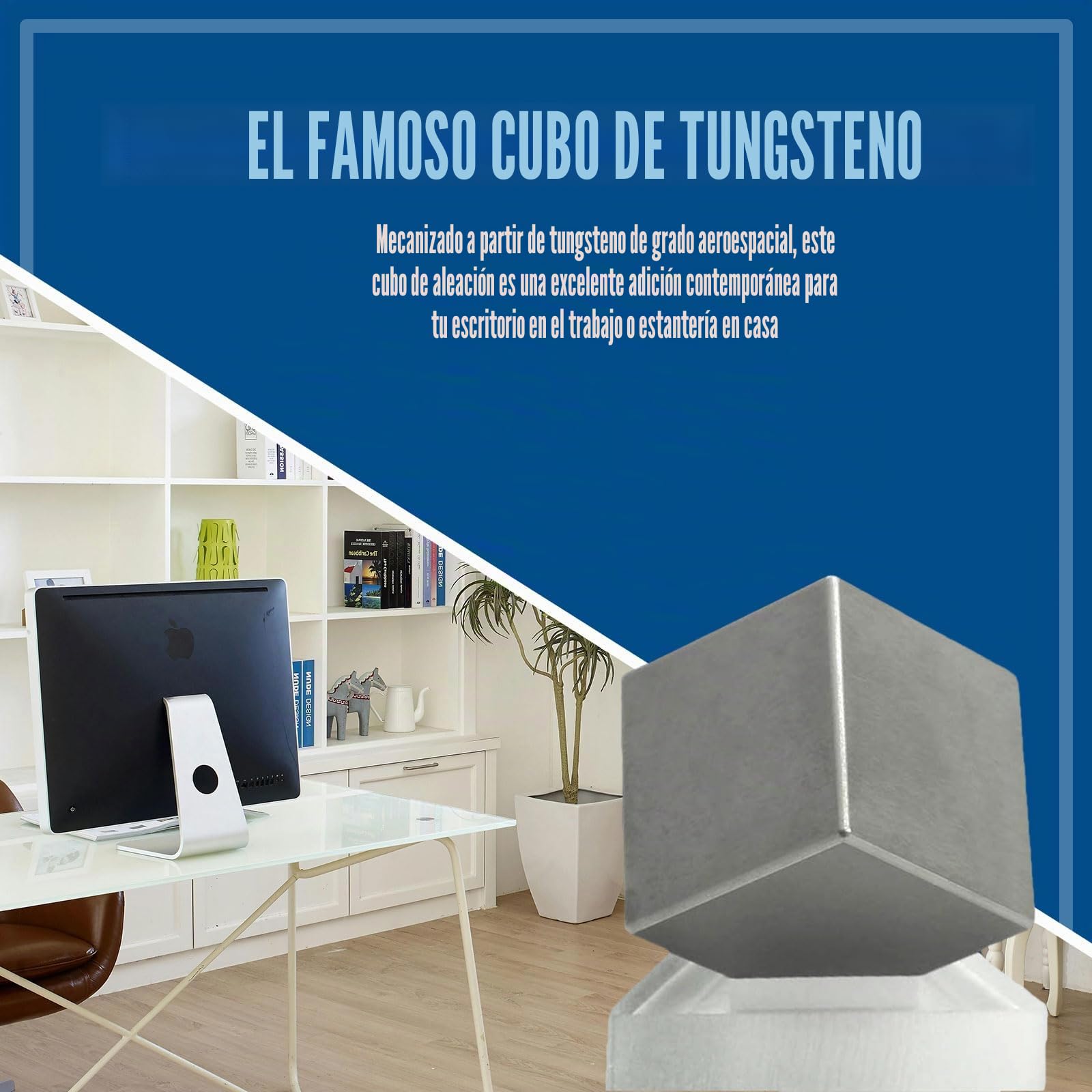 Cubo De Tungsteno Puro 99,99%, Cubos Metálicos De Alta Densidad para Colecciones De Elementos, Experimentos De Laboratorio, Material para Hobbies,50 * 50 * 50mm
