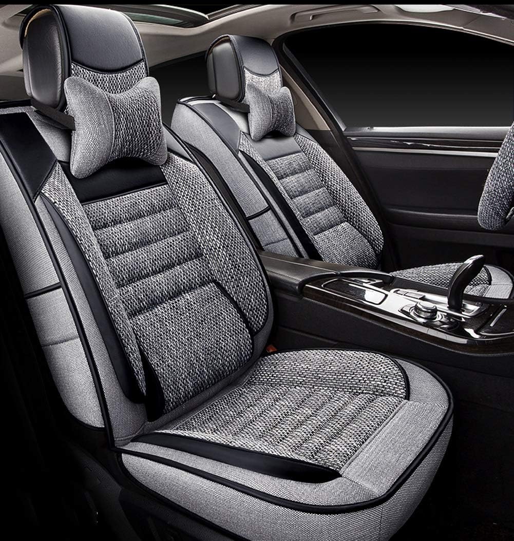 TUSOSNC Seat Covers for Cars Full Flax Car Seat Cover
