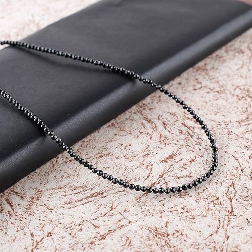 Miniatura 80 de Natural Moonstone Gemstones Choker Necklace, Faceted Rounds Beads, Silver Plated Jewelry, Healing Crystals, Birthday, Handamde, Minimalist, Women