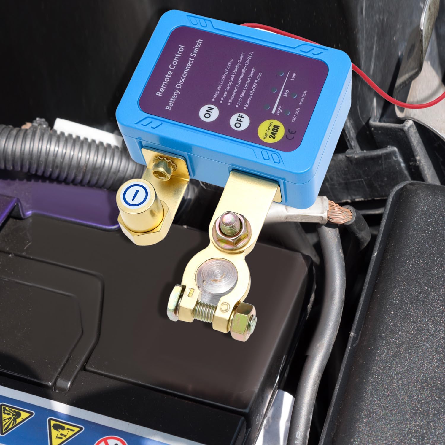 QWORK® 12V 240A auto-accu-isolatorschakelaar met digitaal