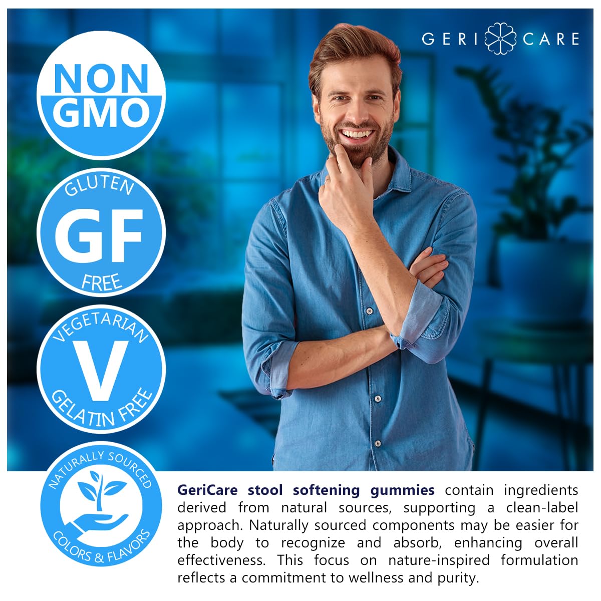 GeriCare Stool Softener Gummies, Compare to Colace Stool Softener Gummy, Magnesium Citrate Laxative, Vegan, Gluten-Free, Berry Flavor, for Gentle Constipation Relief & Digestive Health, 60 Count (1pk) — Amazon image 5