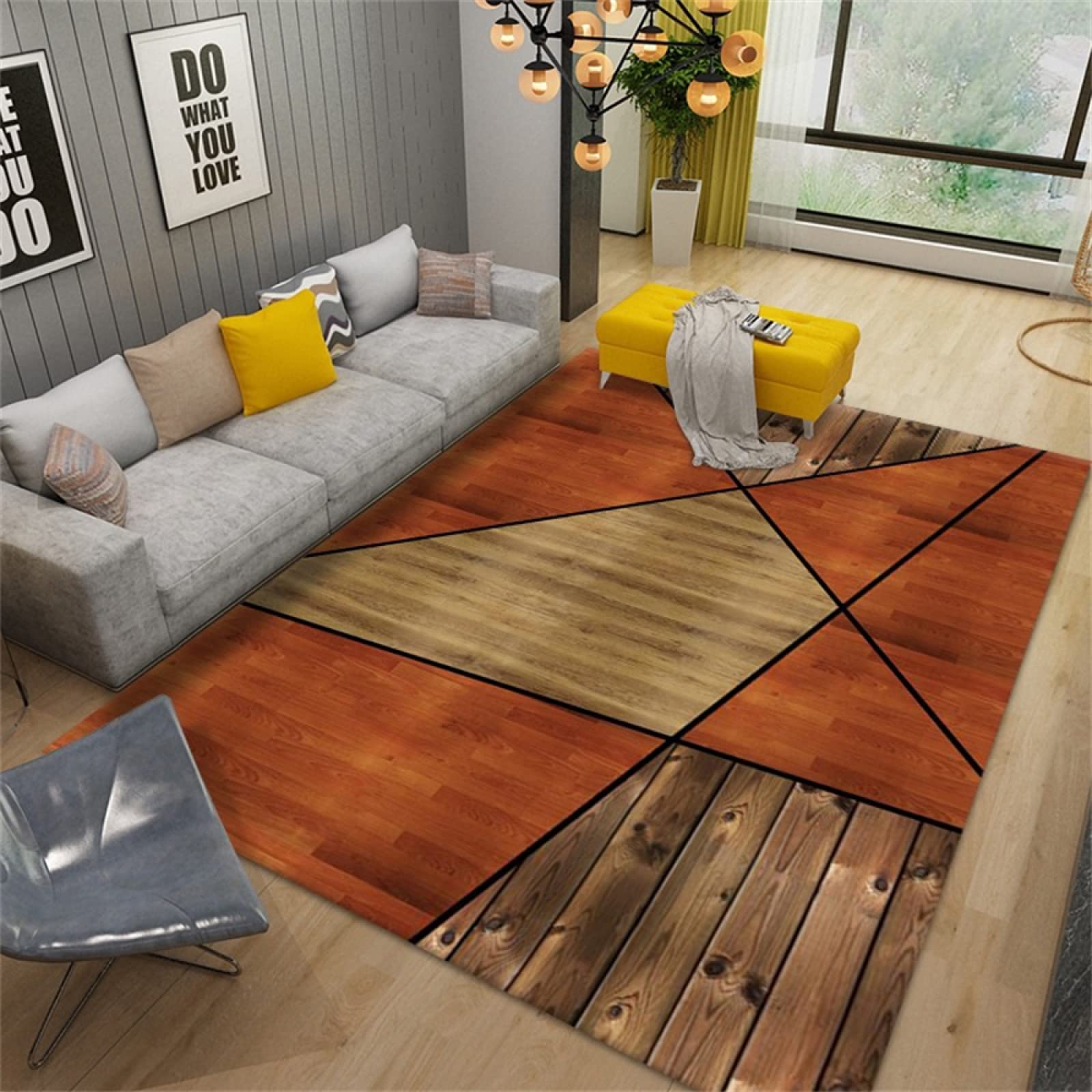Tapis pour enfant orange 100x200cm lavable et moelleux