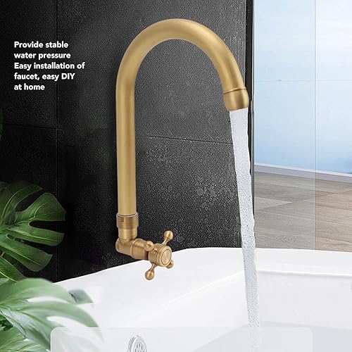 Miniatura 2 de Grifo para lavabo de baño, grifo de lavabo de latón antiguo, grifo de una sola manija, grifo de agua fría caliente con perilla cruzada para baño