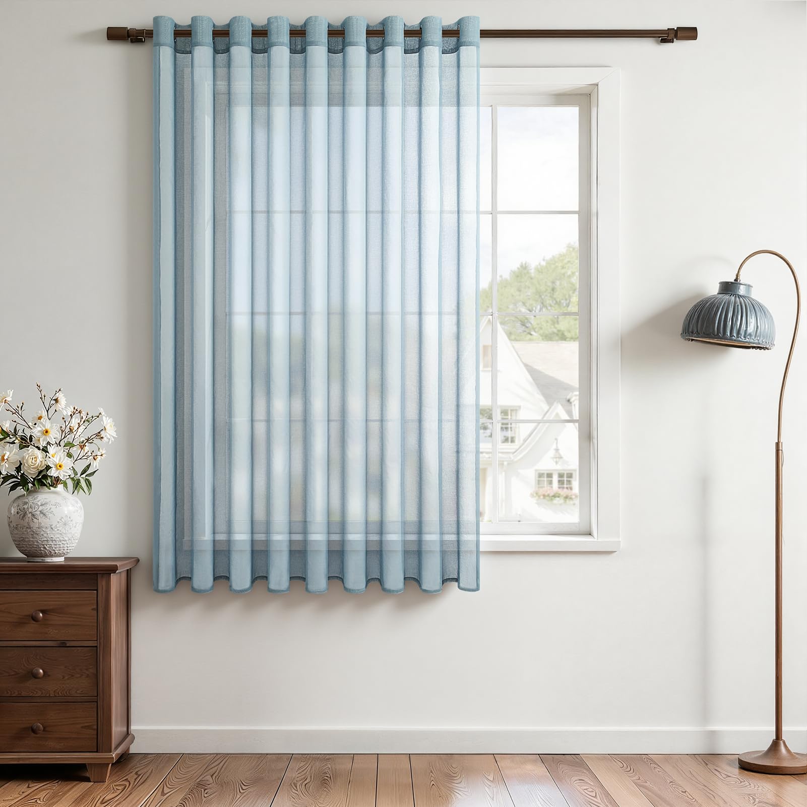 MRTREES Short curtains with eyelets, transparent, 1 piece, H 160 x W 200 cm โ image 1