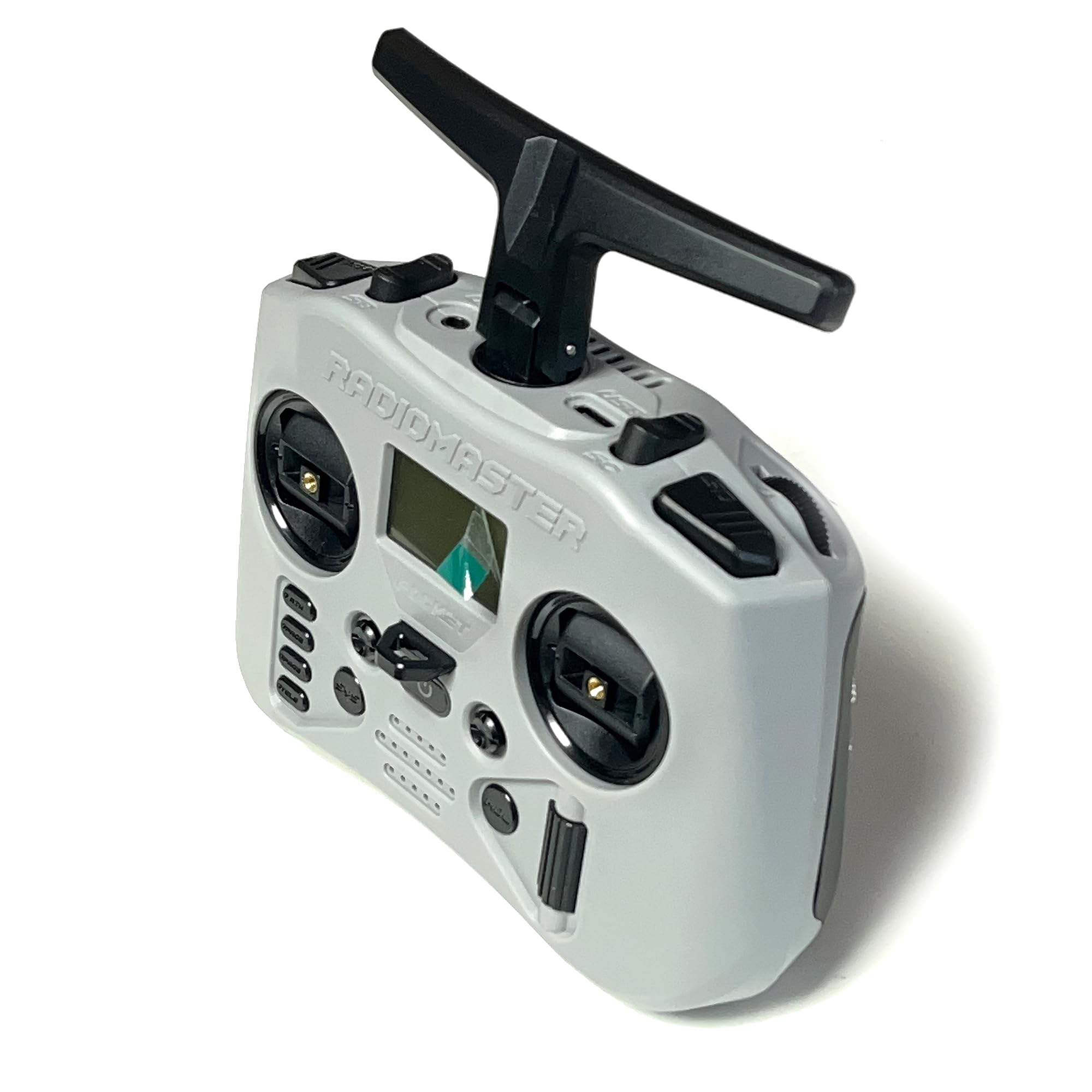 Radiomaster Pocket ELRS Controller Hall-Gimbal zdalne sterowanie EdgeTX i diody LED do dronów FPV RC helikopterów, samochodów RC, łodzi EU-LBT (bez baterii 18650) (kolor szary)