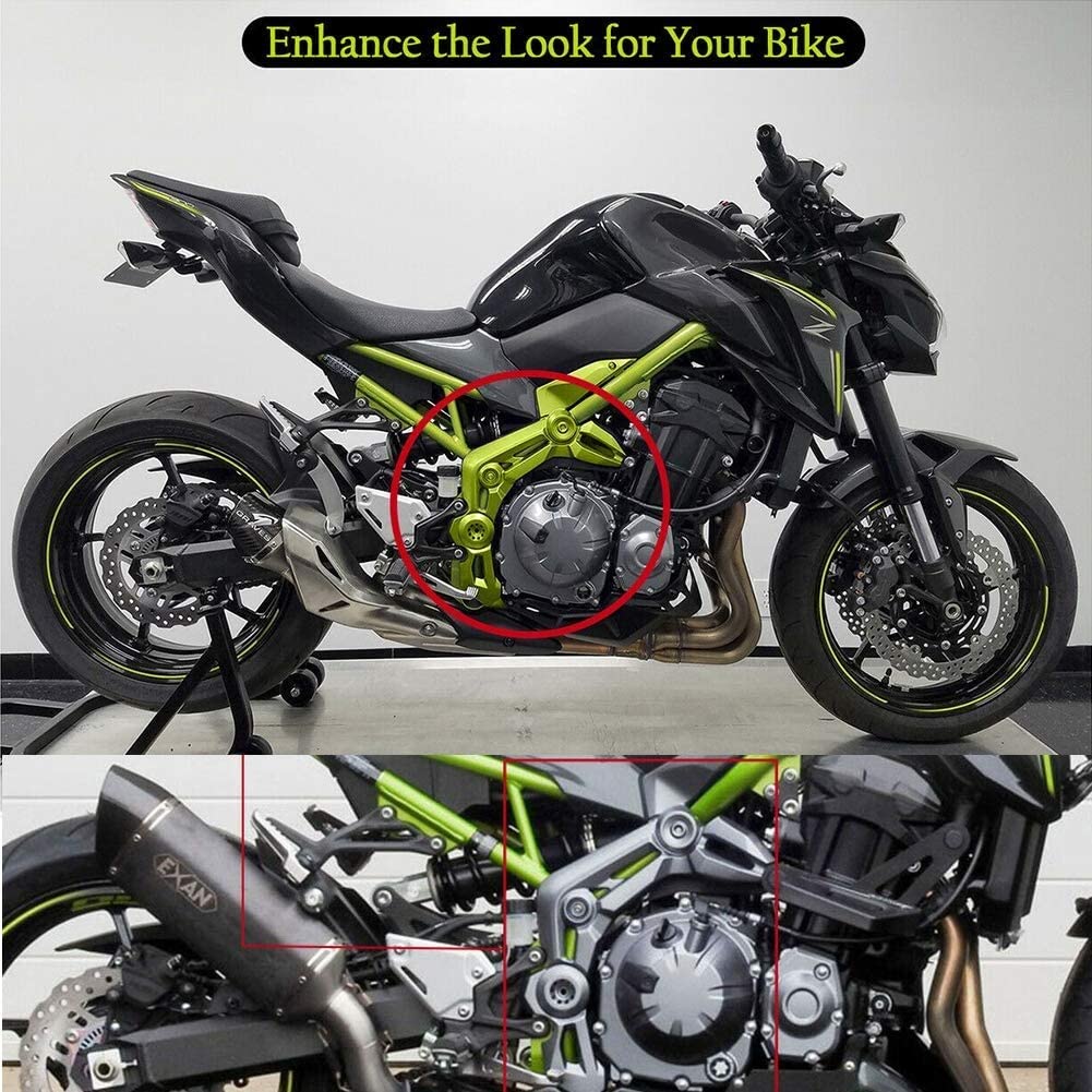 FATExpress Cubierta del Cuerpo del Marco Izquierdo y Derecho de la Motocicleta Panel de Ajuste Lateral Delantero Decoración de protección de carenado para Z900 Z-900 Z 900 2017 2018 2019 (Negro)