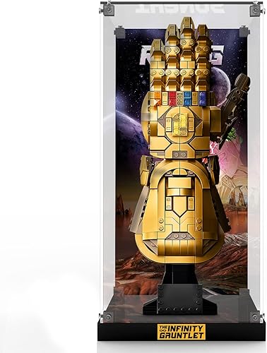 PIPART Acrylic Display Case for Lego 76191 Marvel Infinity Gauntlet Collectible Building Kit, Dustproof Clear Display Box Showcase (Lego Set NOT