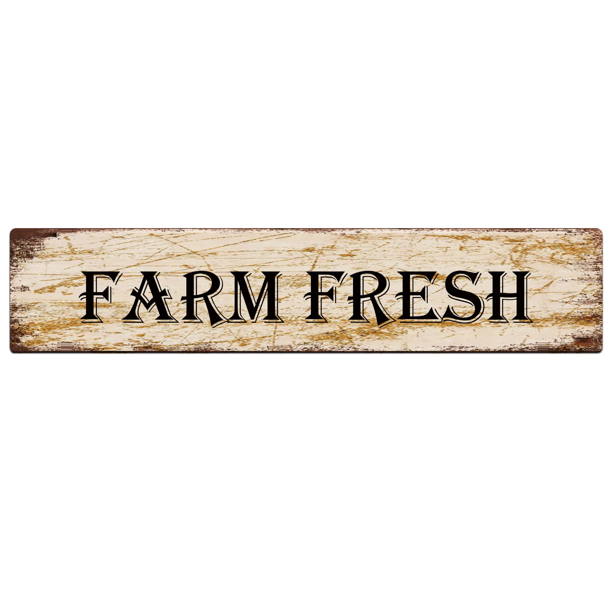 Farm Fresh Retro Tin Signs Aluminum Metal Sign for Kitchen Home Garden Wall Bar Cafe Decor 4x16 Inch