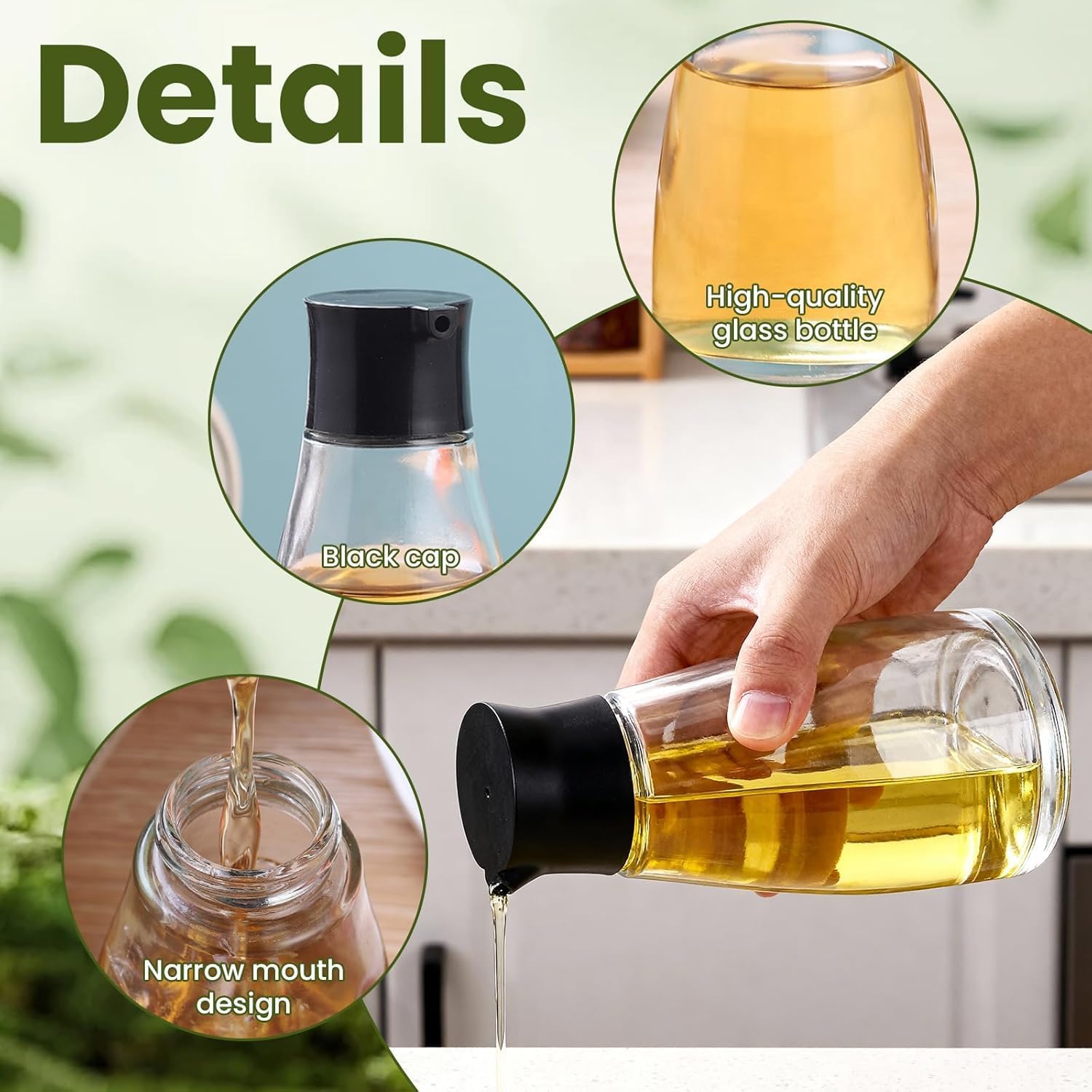Glass Sauce Bottles 18 Pcs Soy Vinegar Cruet Lid 5oz Dispenser