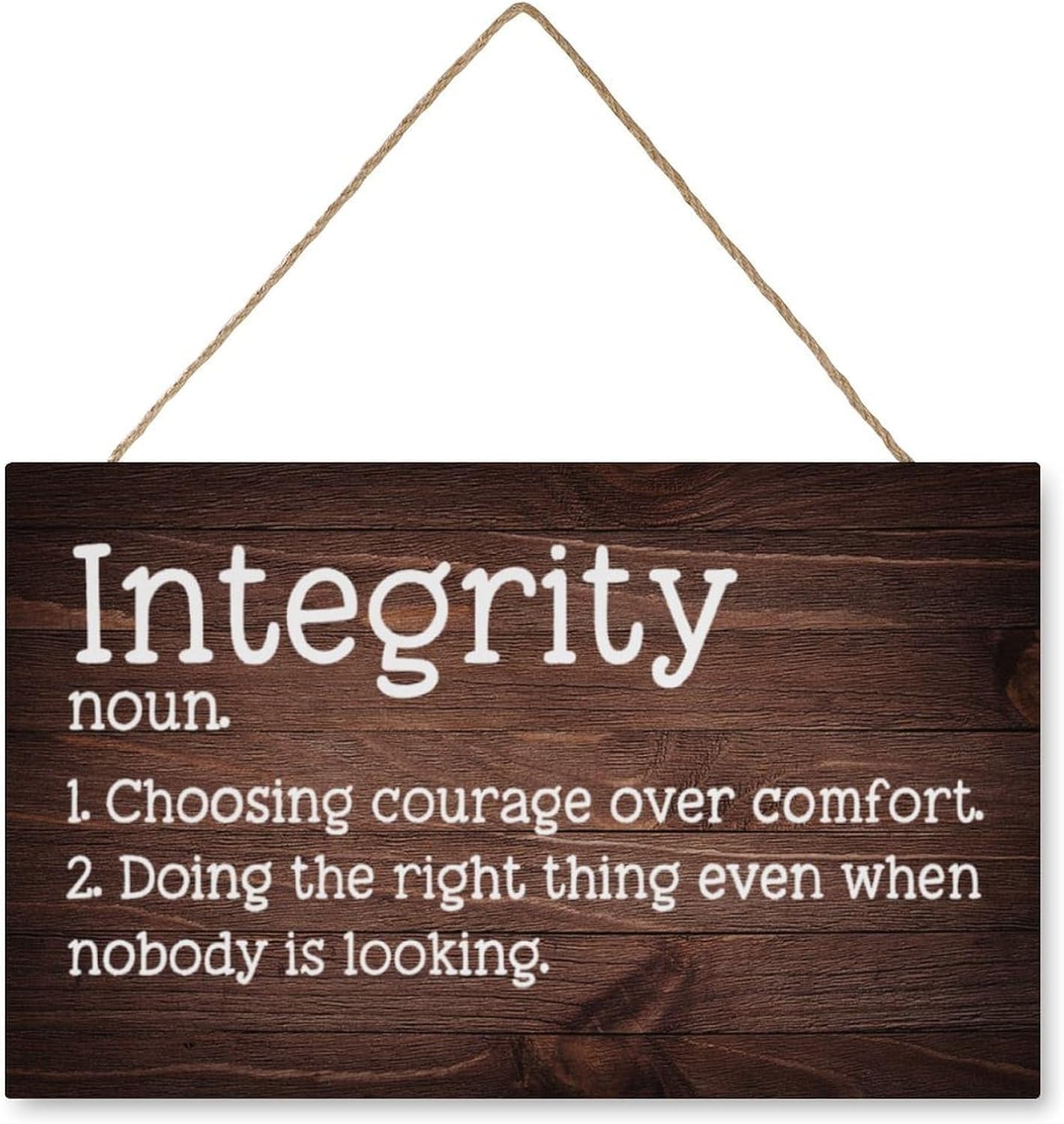 Wooden Decor Signs Integrity Quote Definition Funny Wooden Wall Decor Inspirational Home Farmhouse Kitchen Cafe Decoration 6x12 Inch