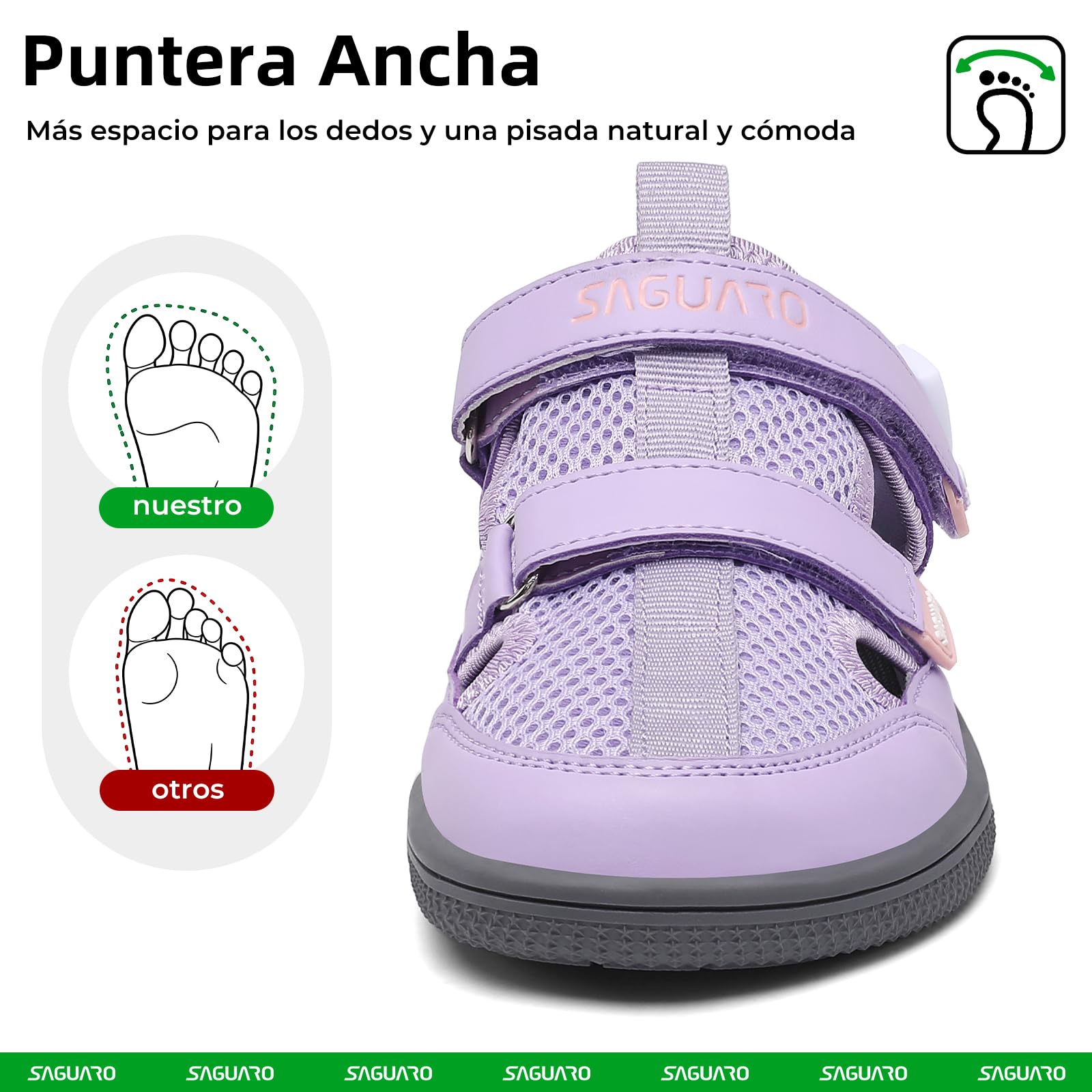 SAGUARO Sandalias Barefoot Niños con Puntera Cerrada Zapatillas de Verano Ligeras Transpirables- Diario, Colegio & Tiempo Libre, 25-36 EU — view 5