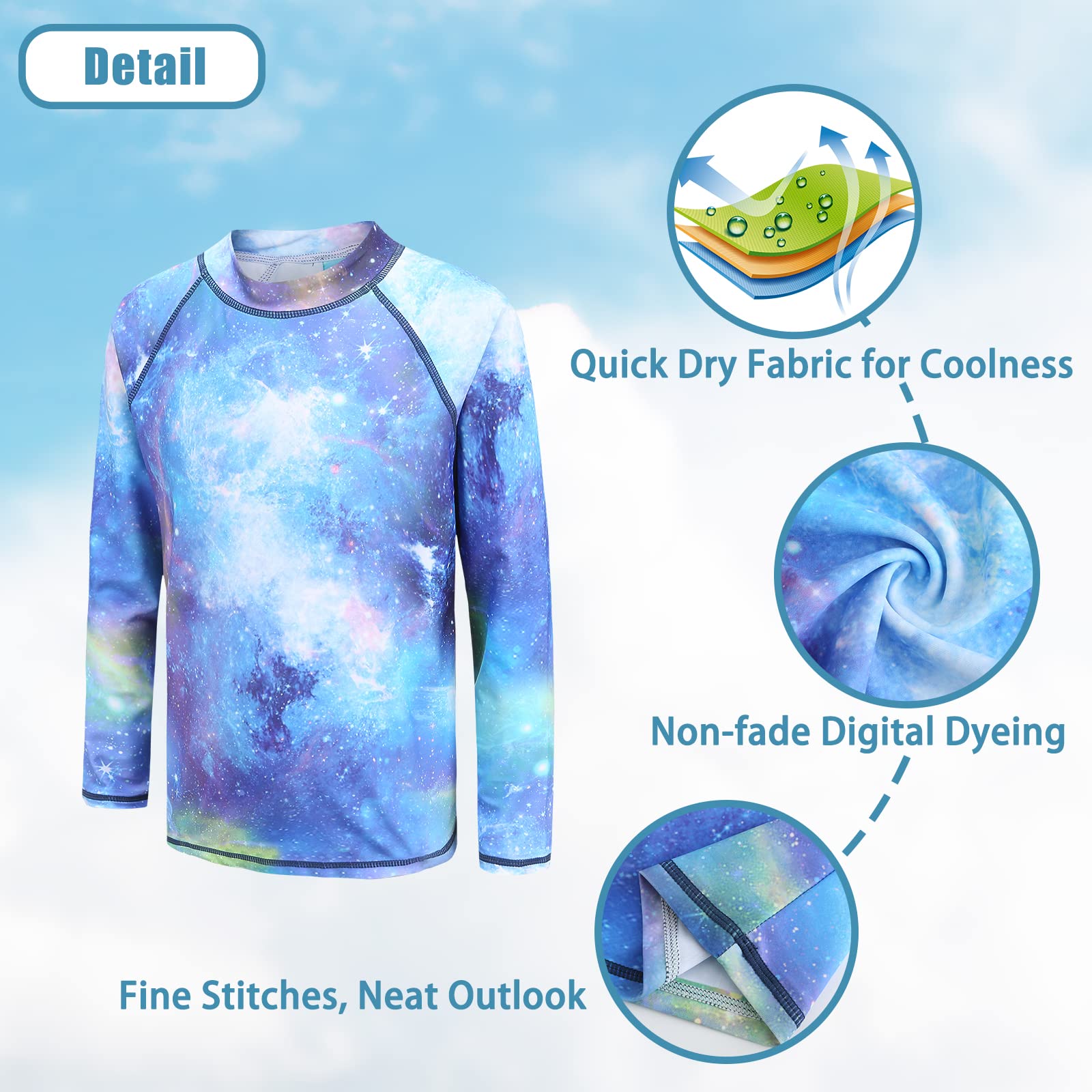 Aisyee T Shirt de Bain Anti UV Garcon à Manche Longue Maillot de Bain à séchage Rapide Enfant 5-16 Ans
