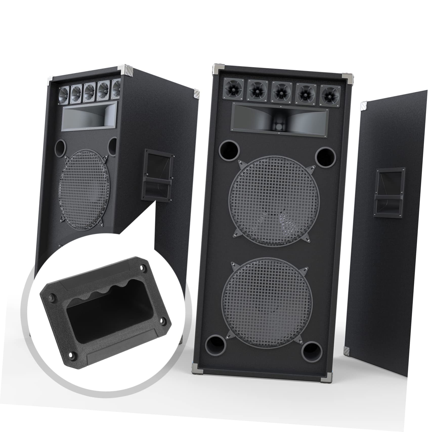 BESTonZON 8pièces Poignée Enceinte Lot Pour Caisson De Basses Et Haut-parleurs Remplacement Facile à Installer Sans Pré-perçage