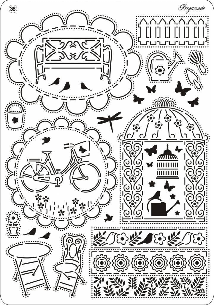 Summer Garden Multi-Grid Pergamano Stencil