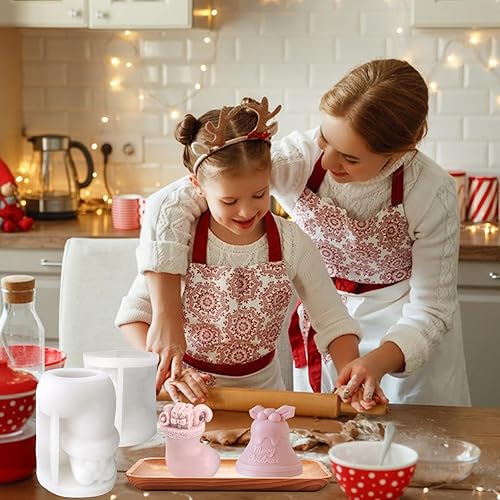 Miniatura 8 de 2 moldes de resina de Navidad para medias de Navidad, moldes de silicona de ciervos 3D, molde de vela de Navidad, molde de fundición de epoxi para