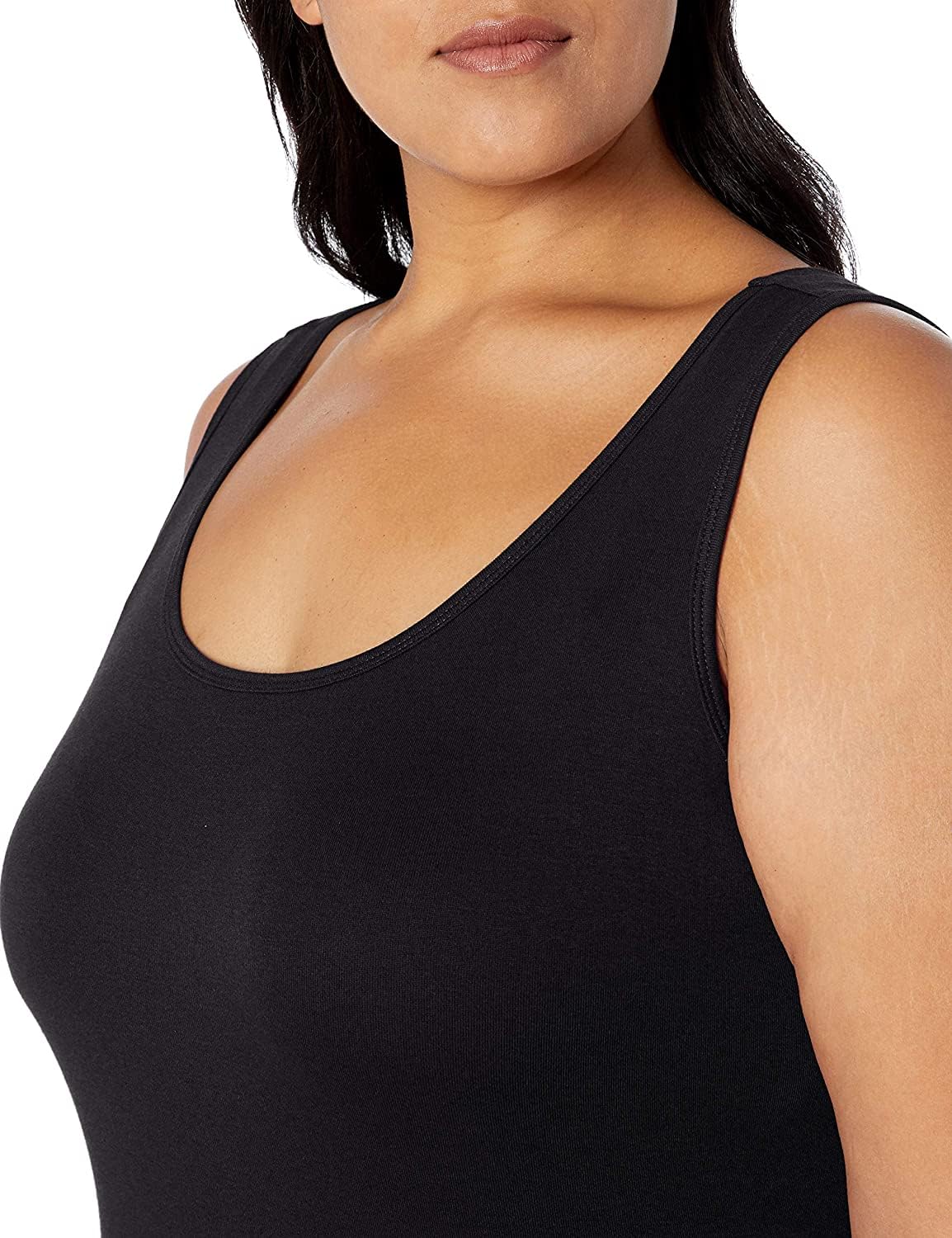 SHAPERX Inners Stay New Tank Top for Women Plus Size Pack of 1 (M, Black) - Image 2 thumbnail