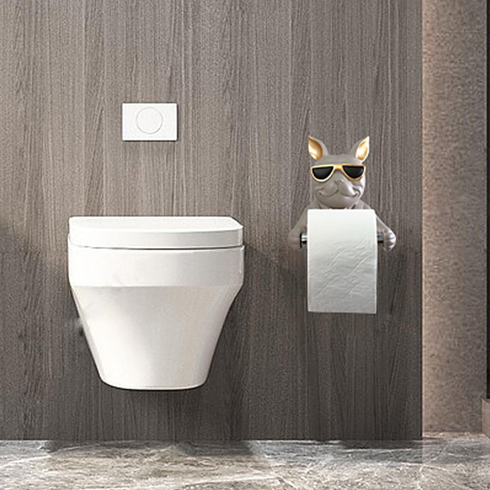 Qectial Soporte para Papel Higiénico, Soporte para Rollo de Papel Higiénico, Compatible con La Mayoría de Tamaños de de Papel, Organizador de Papel, So, Gris