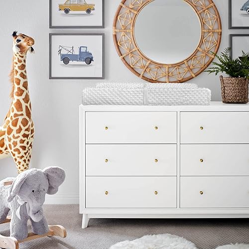 Miniatura 6 de YENING Cambiador de pañales para bebé impermeable para aparador con cubierta lavable contorneado cambiador de 31.5 x 16 pulgadas, gris