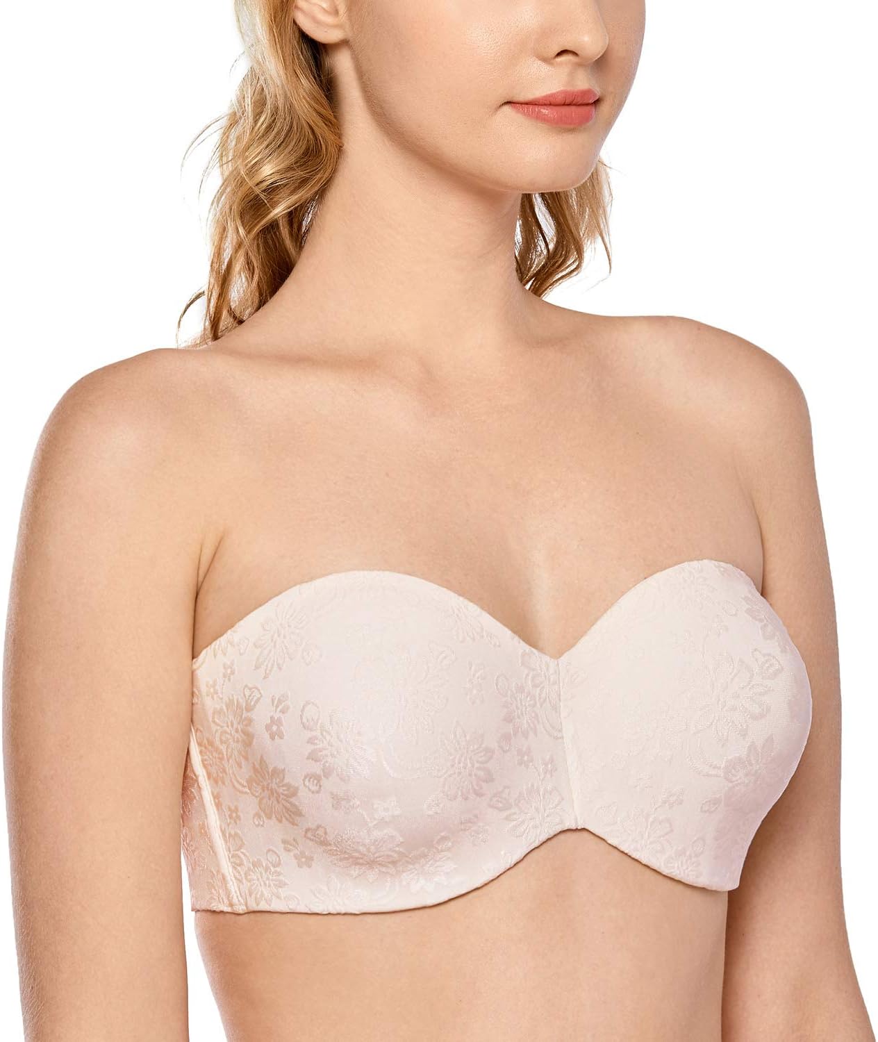 DELIMIRA Dames Strapless Beha Met Beugel - Minimizer Zonder Inzetstukken