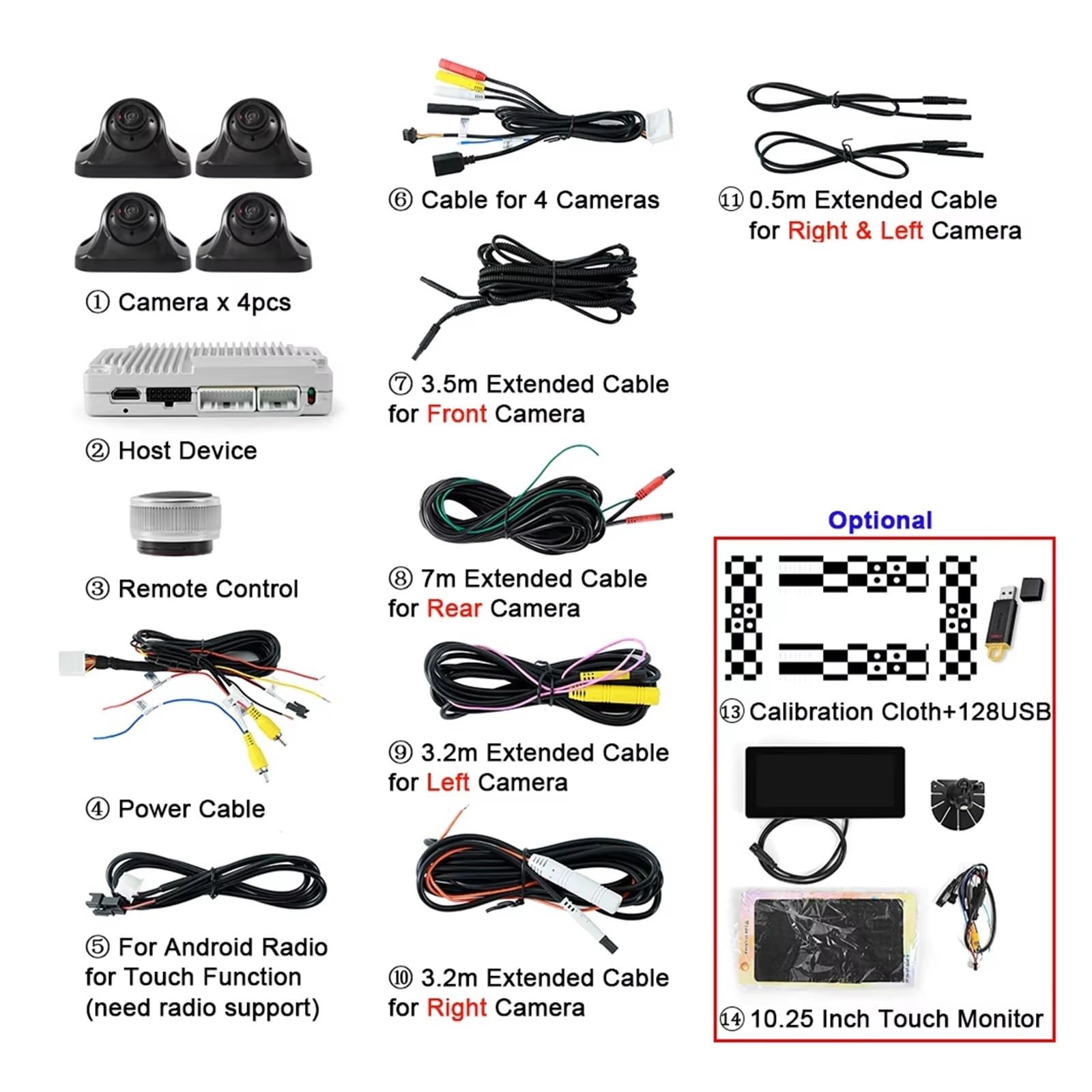 Caméra Arrière Caméra Panoramique 720P 360 ° DVR HD Avant Arrière Gauche Droite 3D 360 Vue D'oiseau Avec Tissu D'étalonnage 128G USB Camera de Recul pour Voiture