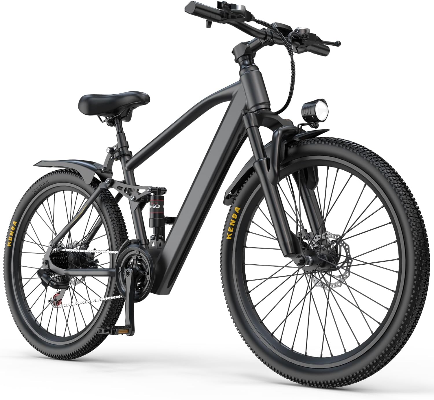 26″ Electrical Bike, 750W Peak Motor, Step-By Ebike for Adults, 360WH Detachable Battery, As much as 40miles, Max 23MPH City Commuter E-Bike, 21 Speeds & Entrance Suspension