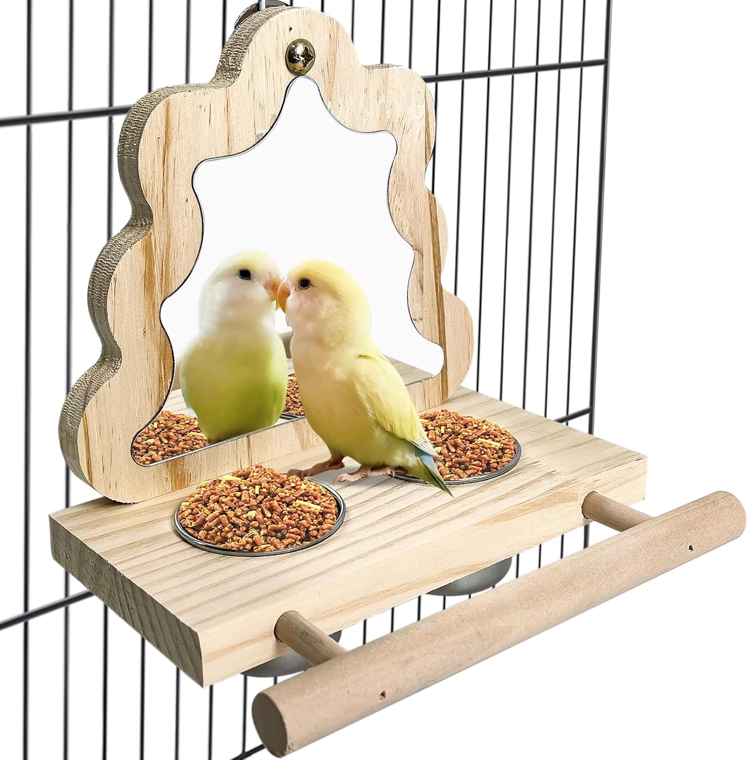 Wooden Bird Feeding Cups
