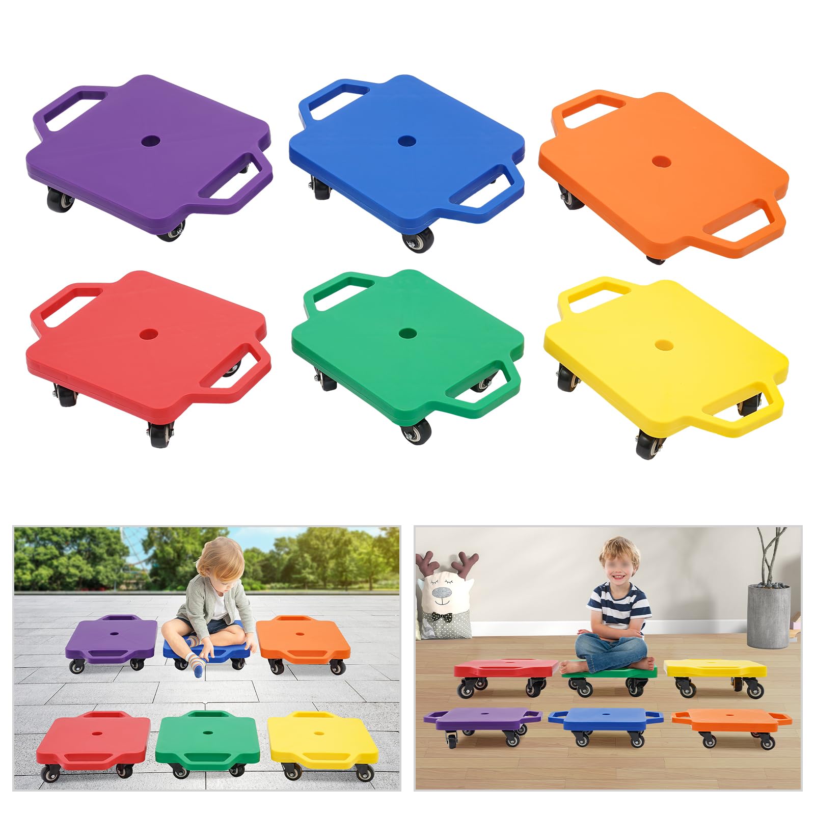 Balance Board Kinder, Scooter Board aus Kunststoff mit Sicherheitshandgriff