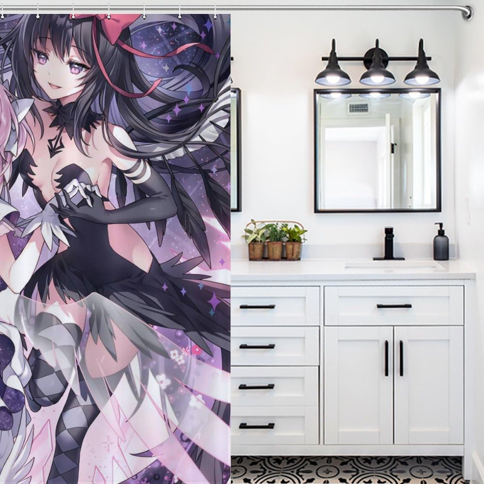 Amazon｜シャワーカーテン おしゃれ 魔法少女まどか 鹿目まどか 暁美