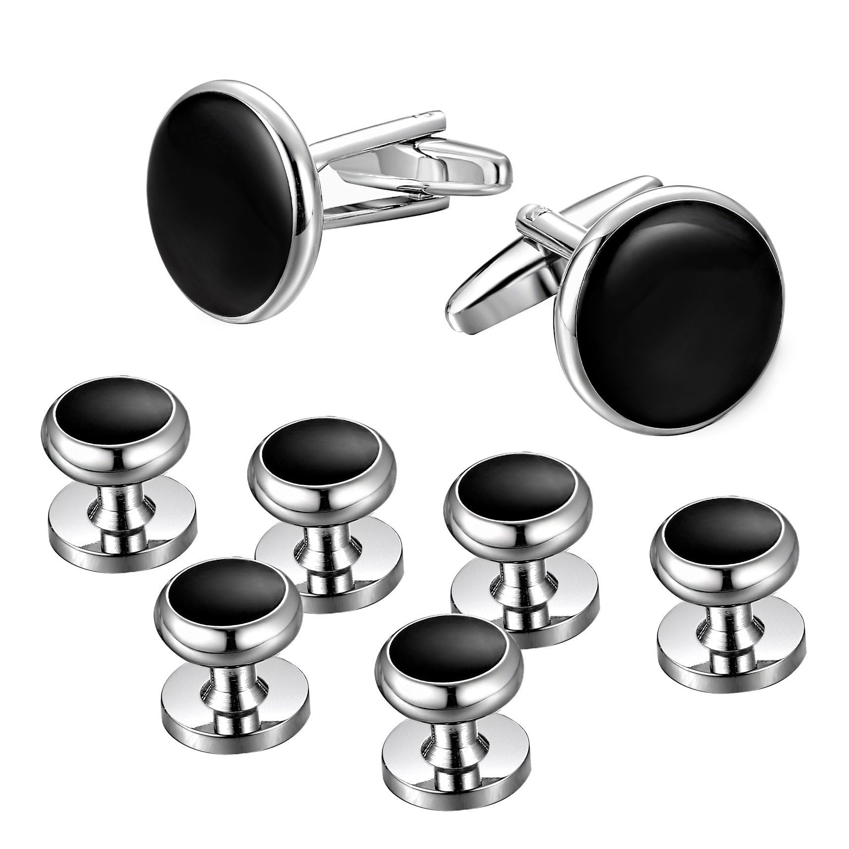 Boutons De Manchette Et Boutons De Smoking Hickok - Occasion En Boîte D'origine Rouge Foncé