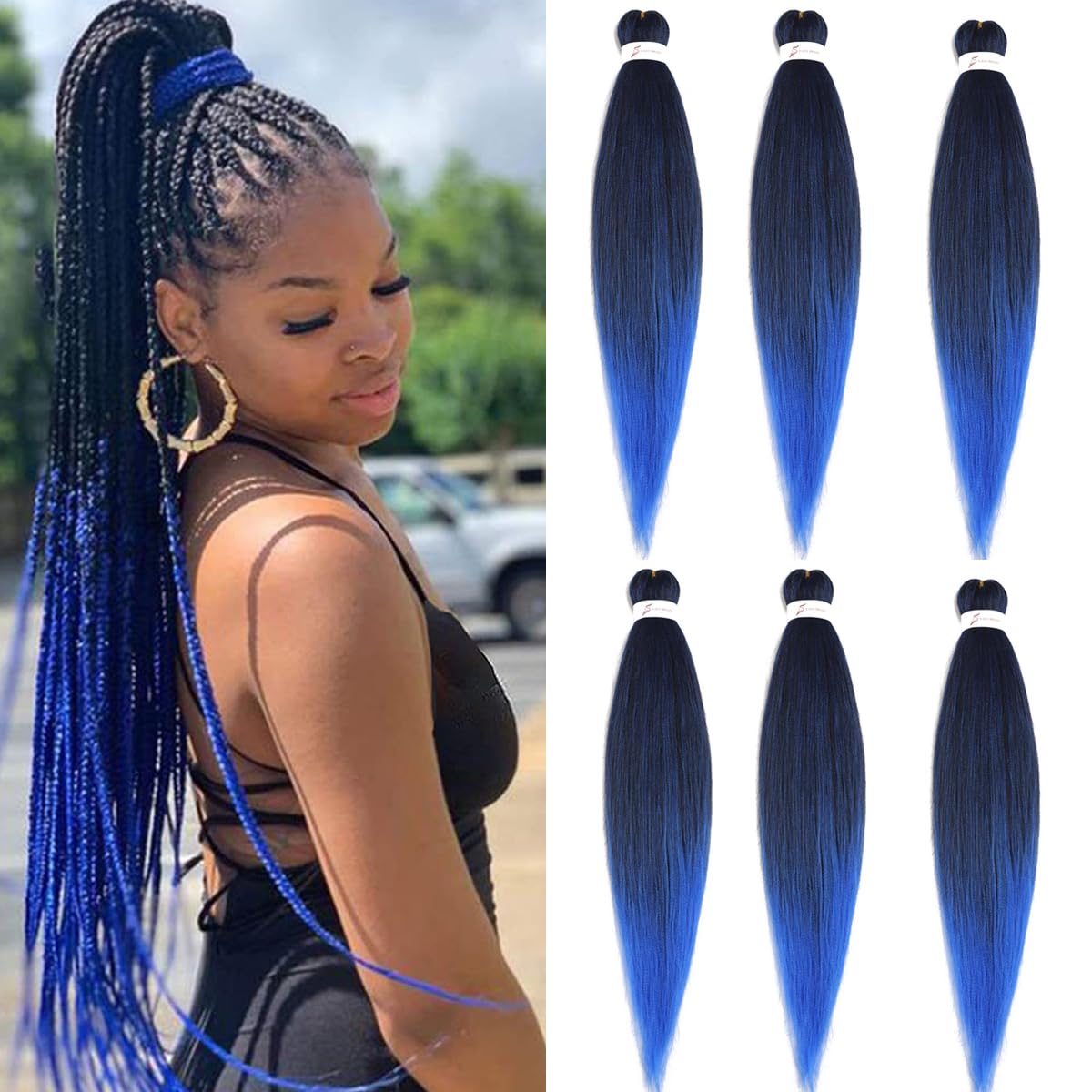 Pre Stretched Braiding Hair 36 Inch 6 Packs Ombre Braiding Hair Prestretched Crochet Braids Hair Professional Synthetic Braid Hair Extensions Hot