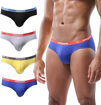 PHOLEEY men modal microfiber underwear briefs low rise support letter elastic waistband briefs underpants 4-pack