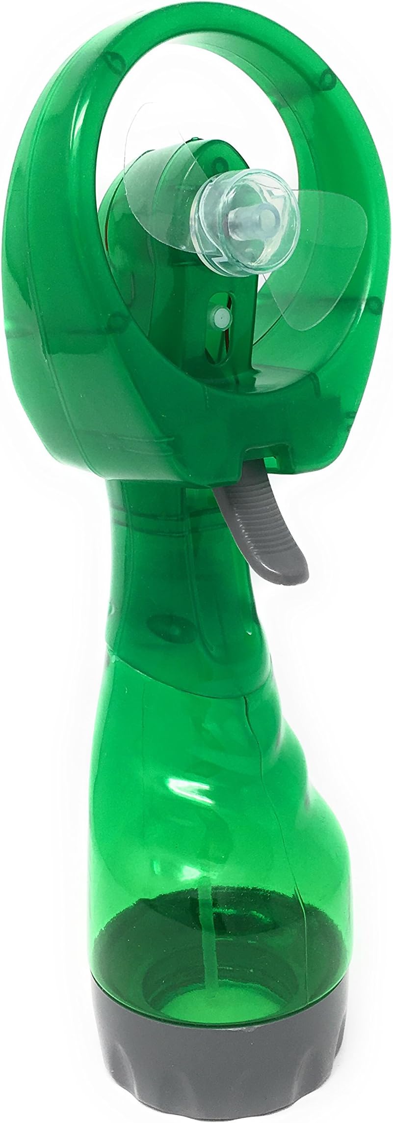 Deluxe Portable, Handheld Battery Operated Personal Misting Fan/Spray Fan with Wide Opening for Ice and Safe Blades, Green (batteries included)